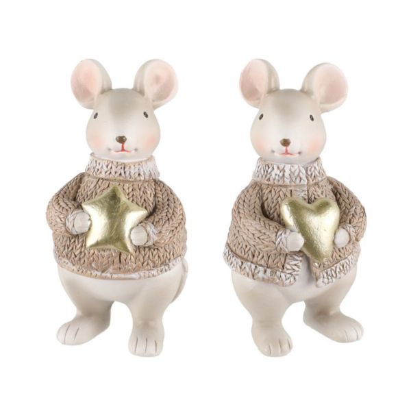 Decoration CHUBBY MOUSE H10cm, mix