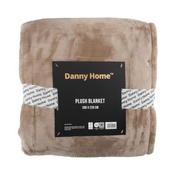 Blanket PLUSH XL 220x200cm, dark beige