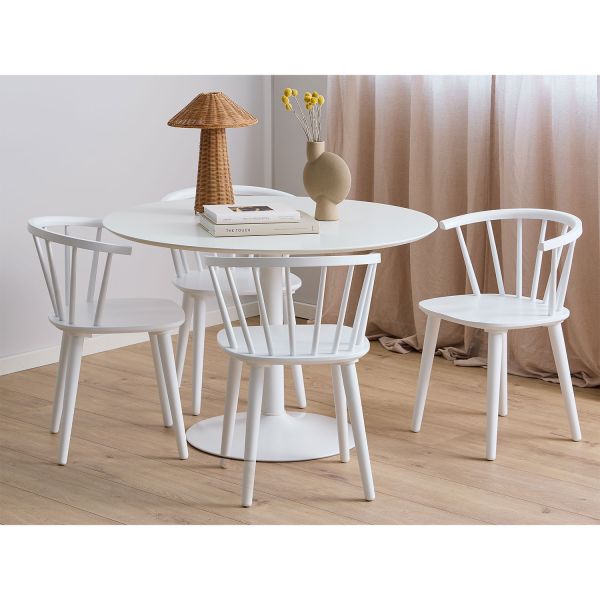 Dining table set IBIZA D110xH74cm, white