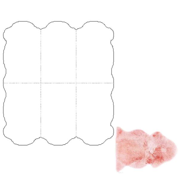 Ковёр из шкуры овцы MERINO 130x180см, розовый