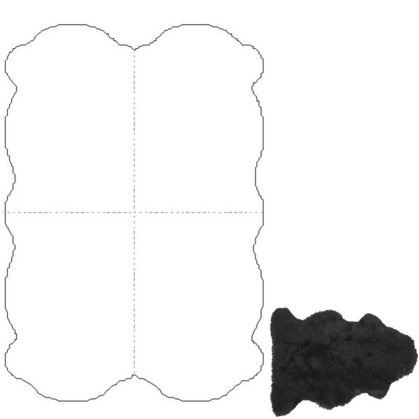 Sheepskin rug MERINO M 4x, 90x180cm, black