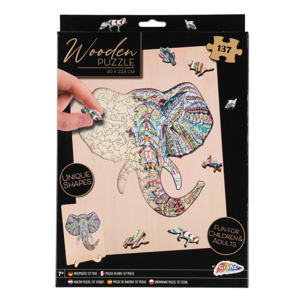 Grafix Wooden Puzzle Elephant