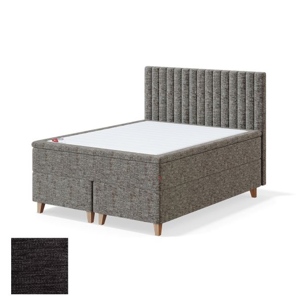 Continental bed 8 legs BLACK CONTINENTAL VERANO 160x200cm, soft, dark grey