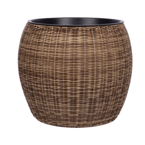 Lillepott WICKER D48xH40cm, helepruun