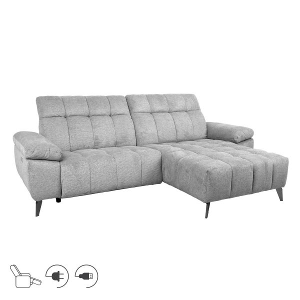 Nurgadiivan LUZERN PN, elektriline recliner, helehall