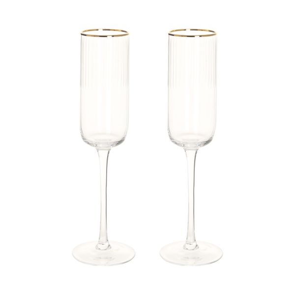 Champagne goblet GOLD RIM 2pcs H24,1cm, 270ml