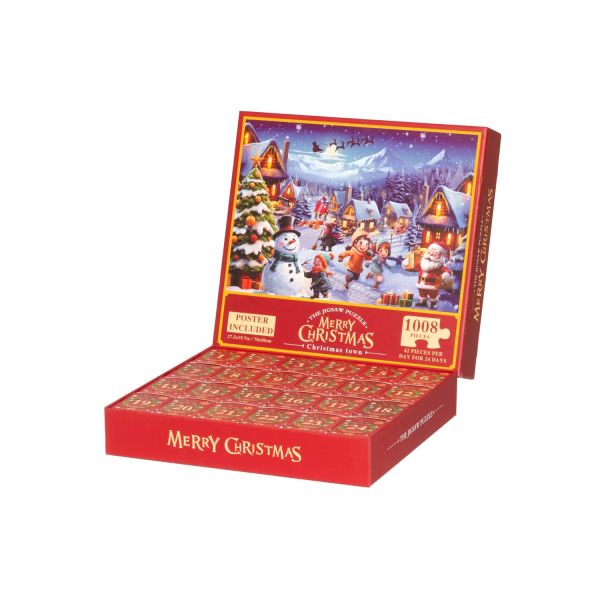 Kinkekarp advendikalender PUZZLE-24 1008tk pusle, lumi