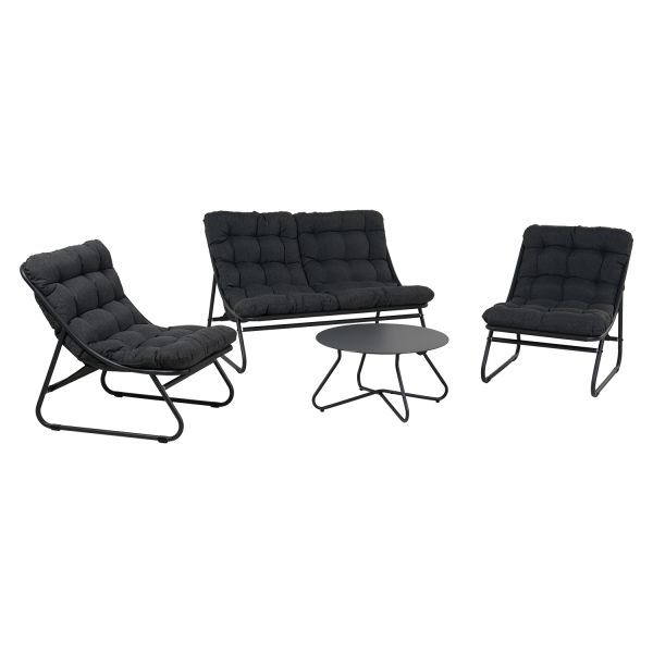 Garden furniture set SAMBA table, sofa and 2 chairs, dark grey