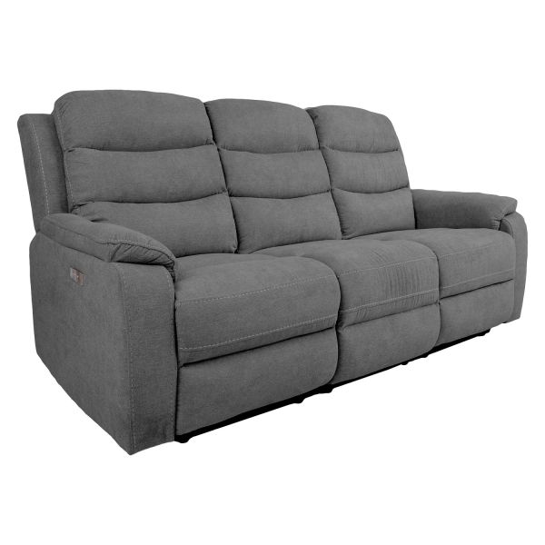 Recliner sofa MIMI 3-seater with electric mechanism, grey