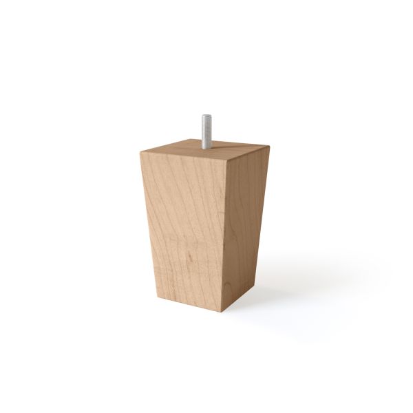 Wooden leg conical H12cm, 4pcs, birch