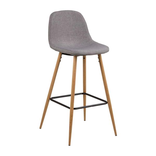 Bar stool WILMA light grey/oak