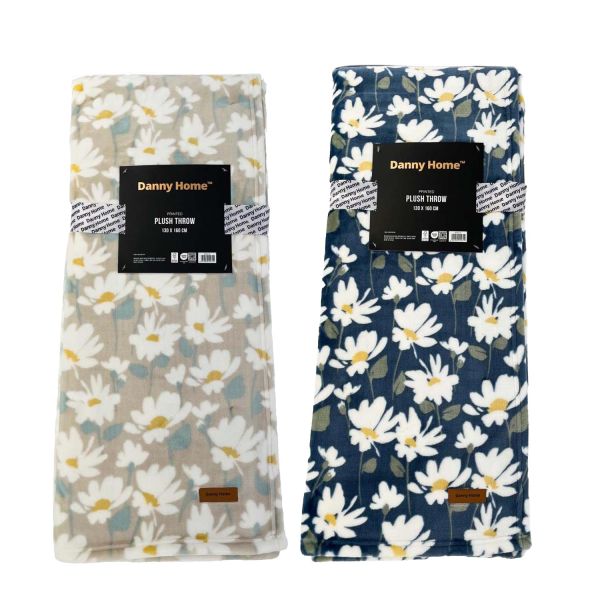 Blanket PLUSH FLOWER 130x160cm, mix