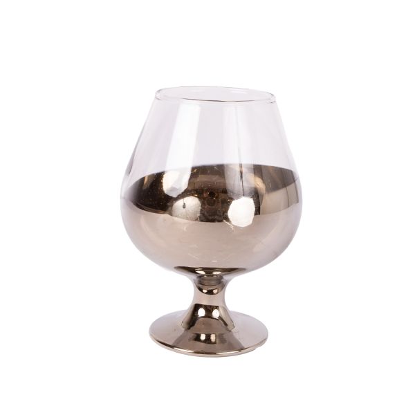 Drinking glass ASTON silver shine