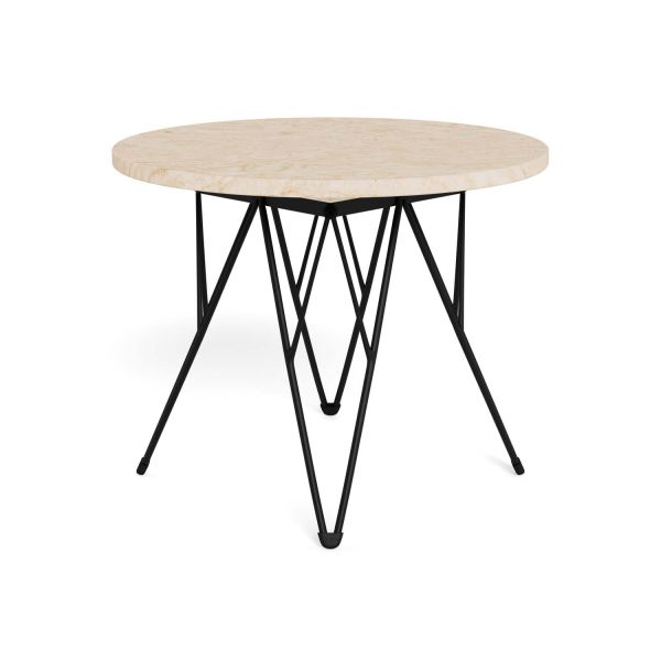Side table PRUNUS D55xH41,4cm, beige/black