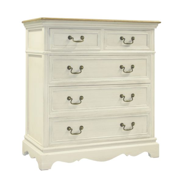 Sideboard SAMIRA 86,5x39xH95cm, antique white/natural