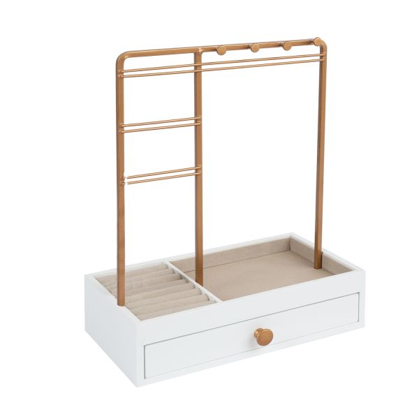 Ehete hoidja LARA H26cm, sahtliga, valge