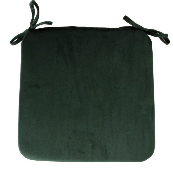 Подушка на стул VELVET 39x39x2,5cm, темно-зеленый