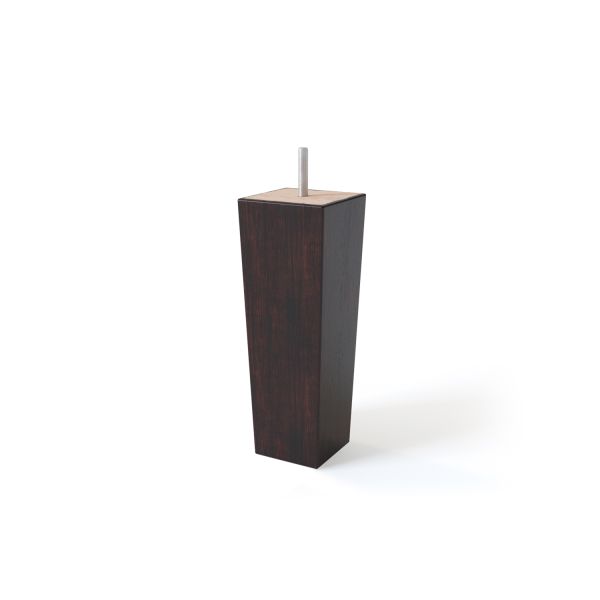 Wooden leg conical H18cm, 4pcs, mahogany brown
