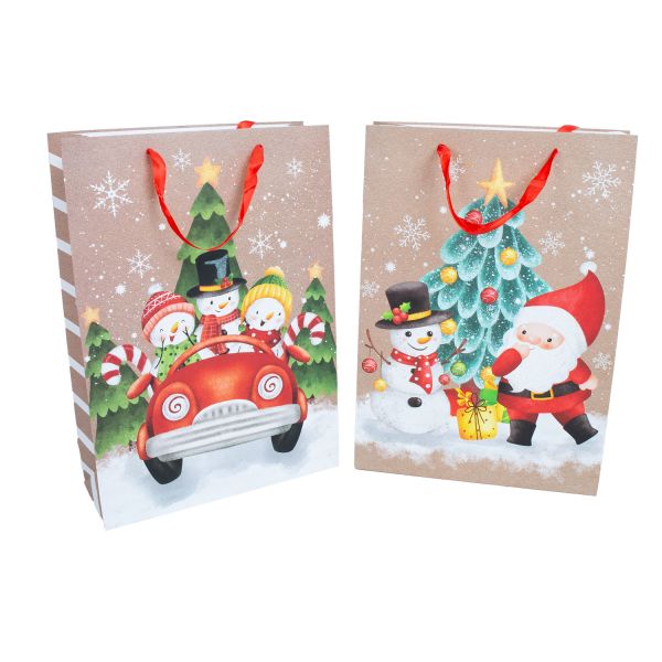 Подарочный пакет MERRY L, 31x43x12см, микс