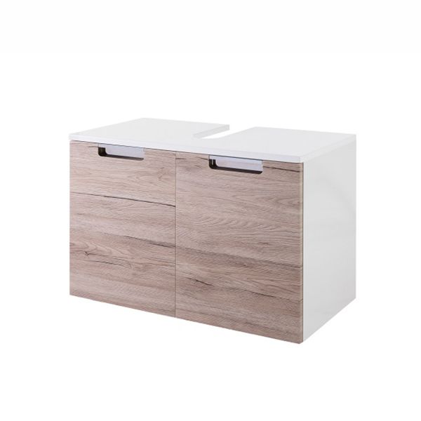 Washbasin cabinet MARS 65x35xH46,5cm, oak/white gloss