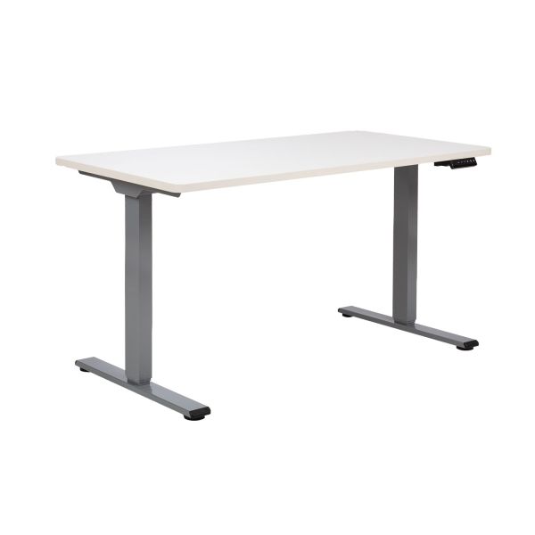 Desk ERGO PRO with 2 motor 140x70xH60-125cm, white/grey