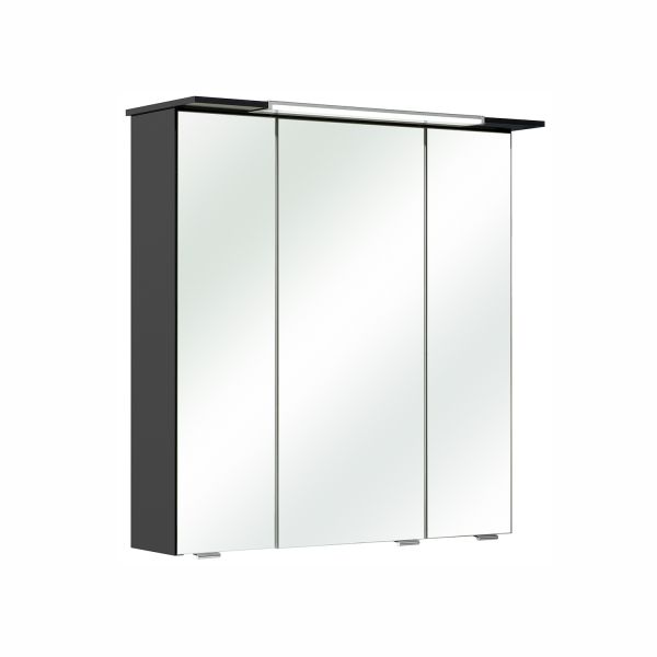Зеркальный шкаф с LED-светильником 54-I, 67x22xH71см, антрацит