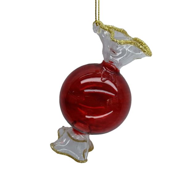 Рождественское украшение JOY CANDY RED 10 см, стекло