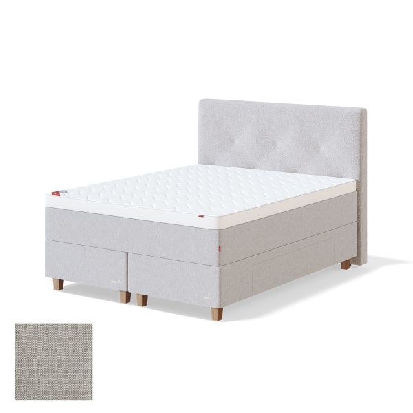 Continental bed with drawer BLACK CONTINENTAL MANGO 180x200cm, soft, beige
