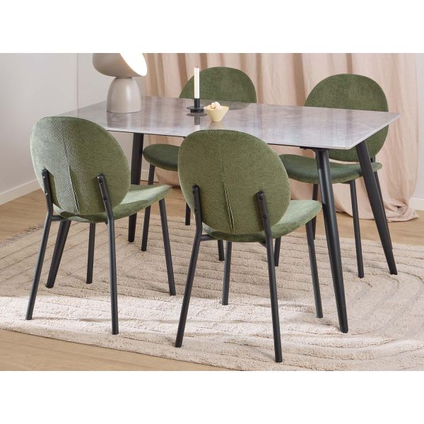 Dining table set WICKLOW 140x80xH75cm, green