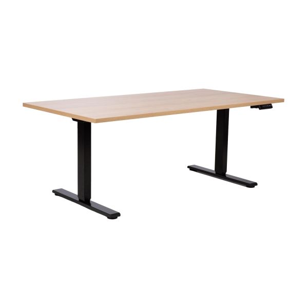 Desk ERGO PRO with 2 motor 160x80xH60-125cm, hickory/black