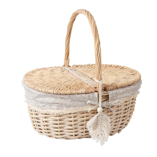 Piknikukorv WILLI TASSEL 40x32xH17/40cm