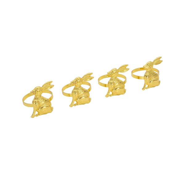 Napkin rings GLAMOR 4pcs, golden rabbit