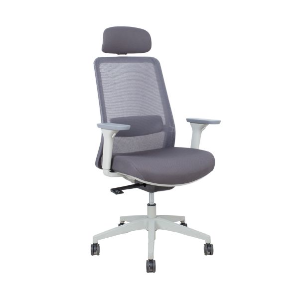 Task chair SANTO grey mesh fabric