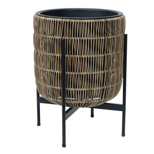 Lillepott WICKER alusega 38x38xH49cm, helepruun