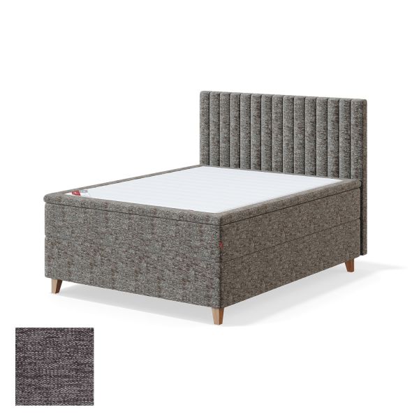 Continental bed 4 legs BLACK CONTINENTAL VERANO 160x200cm, soft, grey