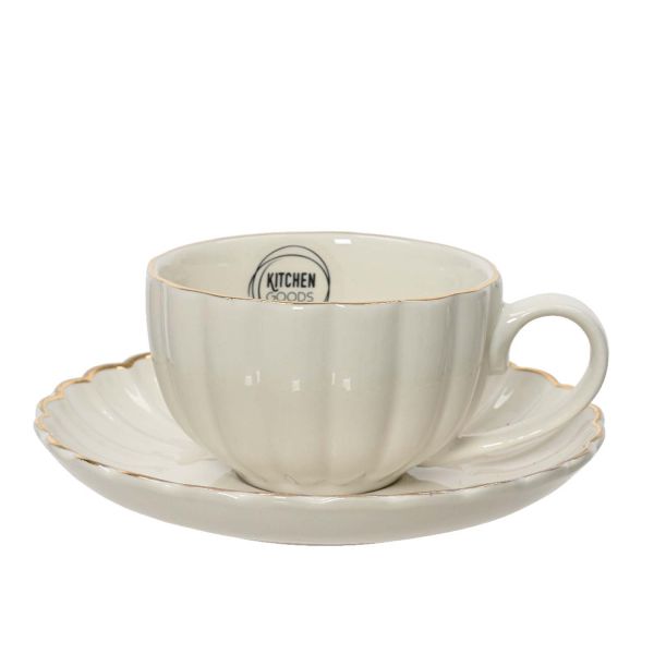 Tass/alustaldrik SHELL H6cm, portselan