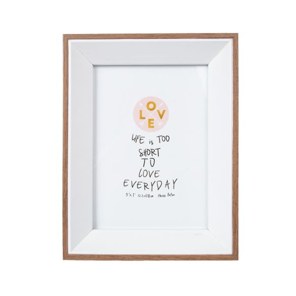 Photo frame DECOR, 13x18cm, white/wood