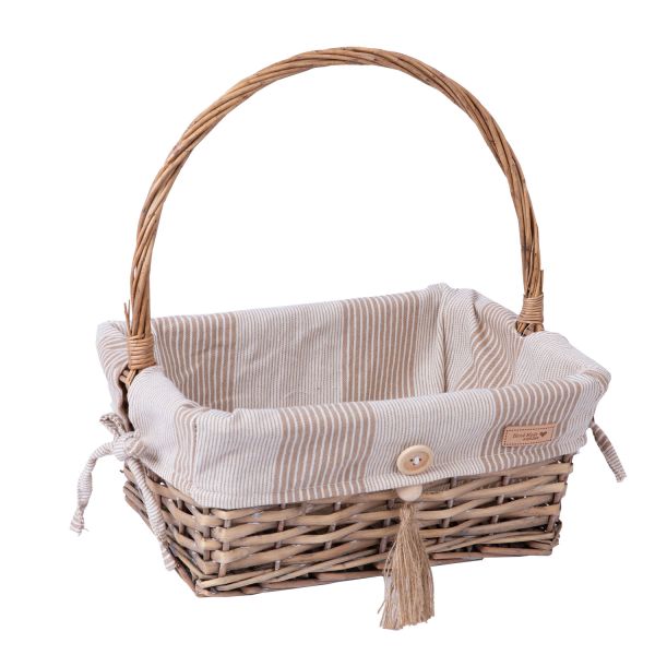 Basket WILLI STRIPE 30x21xH13/33cm