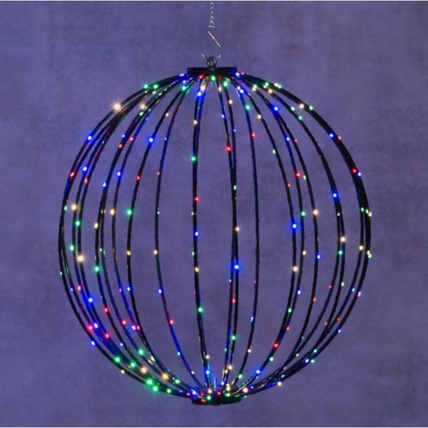LED-valgusti BALL D50cm 264LED värvilised tuled, must raam
