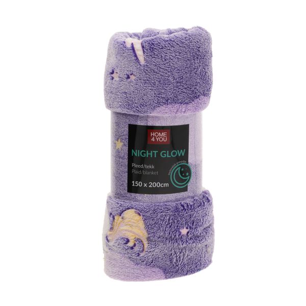 Плед NIGHT LIGHT 150х200см, единороги