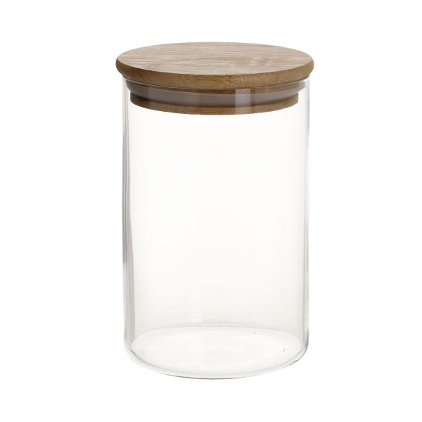 Klaaspurk JARA D8,3xH13cm 790ml bambusest kaanega