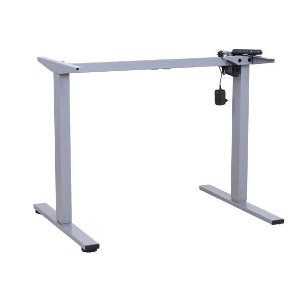Table leg ERGO FIT with 1 motor, silver grey