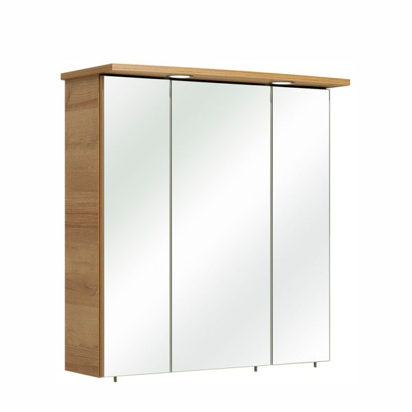 Зеркальный шкаф с LED-светильником 37-I, 65x20xH72см, дуб Riviera