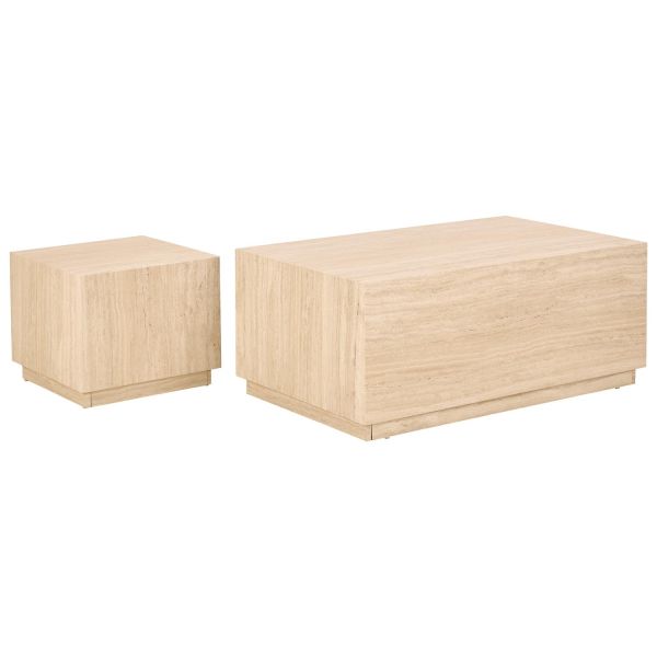 Coffee tables DICE 100x60xH42cm, 44x44xH38cm, beige