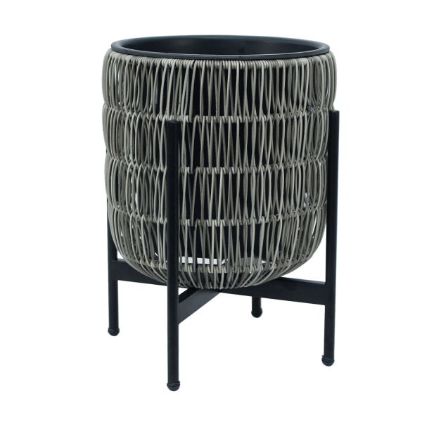 Кашпо WICKER с основанием 30x30xH38cm, серый