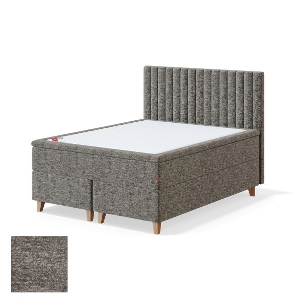 Continental bed 8 legs BLACK CONTINENTAL AVOLA 180x200cm, soft, grey