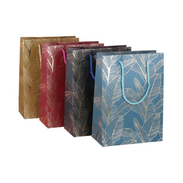 Подарочный пакет LEAF M, 26x32x10см, микс