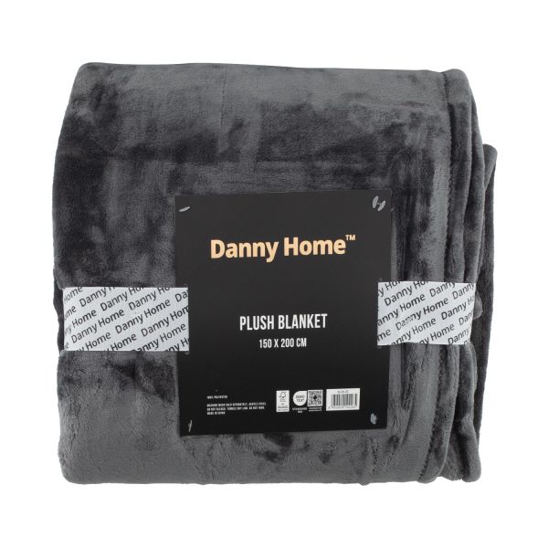 Blanket PLUSH 150x200cm, dark grey