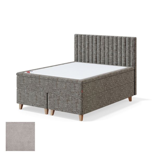 Continental bed 8 legs BLACK CONTINENTAL CLIFF 160x200cm, firm, light grey