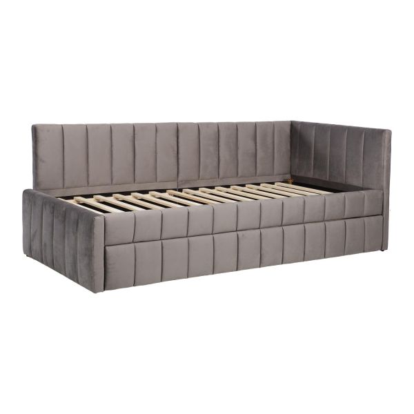 Bed JASPER with pull-out trundle 90x200cm, grey